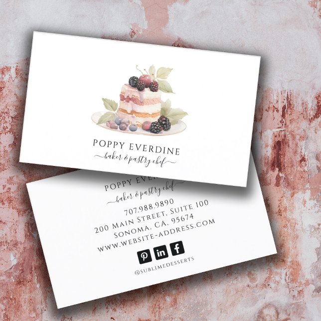 Cateringen för cake Baker Bakery Pastry Chef Visitkort (Skapare uppladdad)