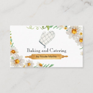 Cateringen Rustic Baking för vattenfärgsBlommigt Visitkort