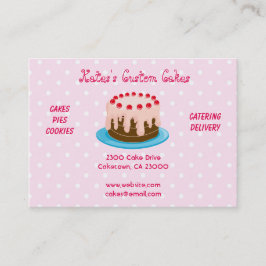 Cateringens Rosa och vitpolkadot Visitkort