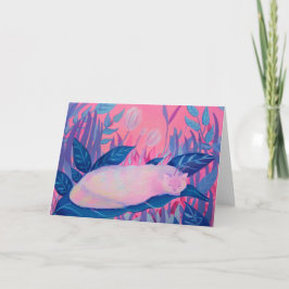 Caterpelare Cat Rosa Lila Blue Fantasy Kort