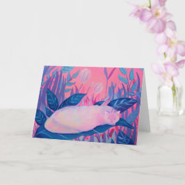 Caterpelare Cat Rosa Lila Blue Fantasy Kort