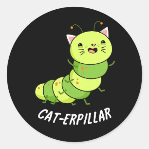 Caterpelare Funny Kryp Pun Mörk BG Runt Klistermärke