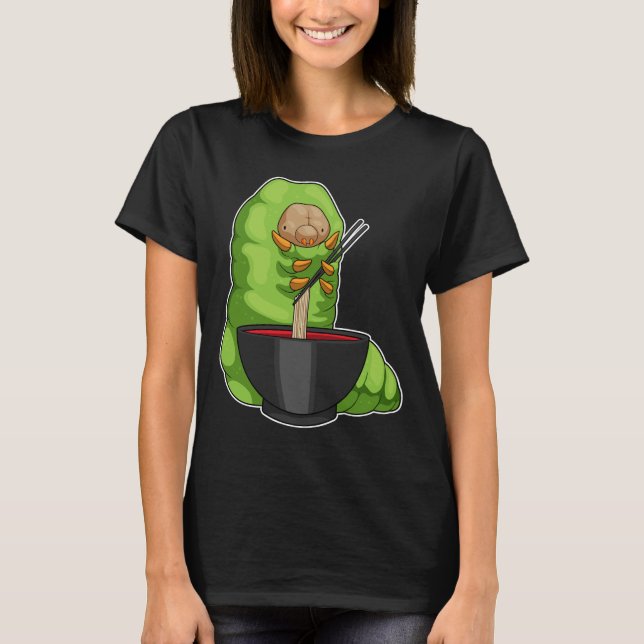 Caterpelare Ramen Bowl T Shirt (Framsida)