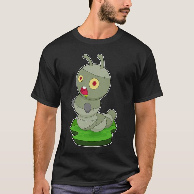Caterpelaren Halloween Zombie T Shirt (Framsida)