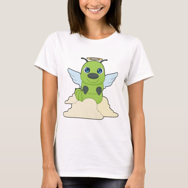 Caterpillar Angel wings T Shirt (Framsida)