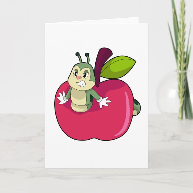 Caterpillar Äpple Kort (Framsida)