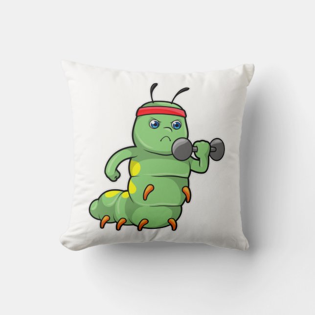 Caterpillar at Strength training with Dumbbell Kudde (Framsida)