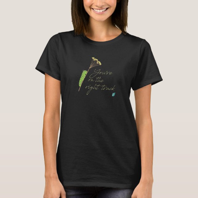 Caterpillar Kvinnor Söt Inspirerande Fjärilstop T Shirt (Framsida)