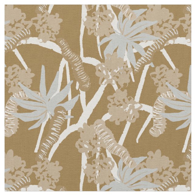 Caterpillar maximalist rustic tropisk - brun  tyg (Närbild)