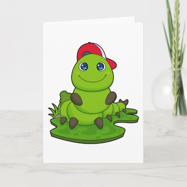 Caterpillar med mössa kort (Framsida)