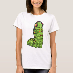 Caterpillar Musician Hörlurar Musik T Shirt