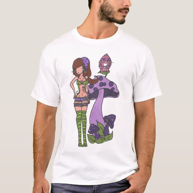 Caterpillar och Cheshire Tee Shirt (Framsida)