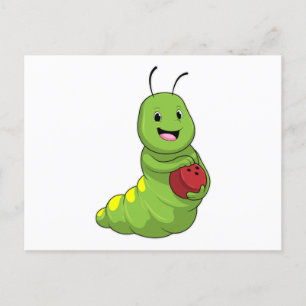 Caterpillar på Bowling med bowlingklot Vykort