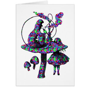 Caterpillar Psychadelic Hälsningskort
