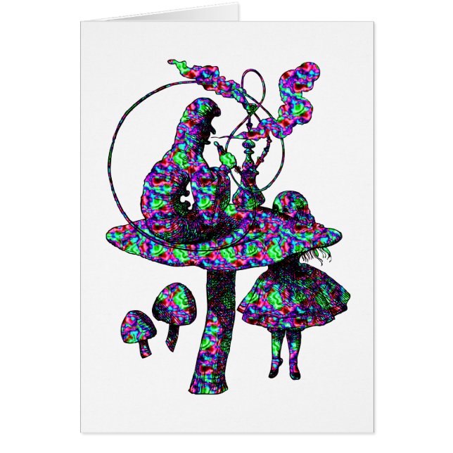 Caterpillar Psychadelic Hälsningskort (Framsidan)
