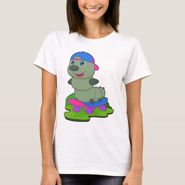 Caterpillar Skater Skateboard Sport T Shirt (Framsida)