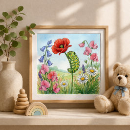 Caterpillar Små Insekter Barnkammare Poster
