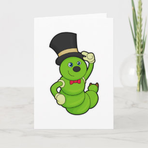 Caterpillar som brudgumme med hatt kort