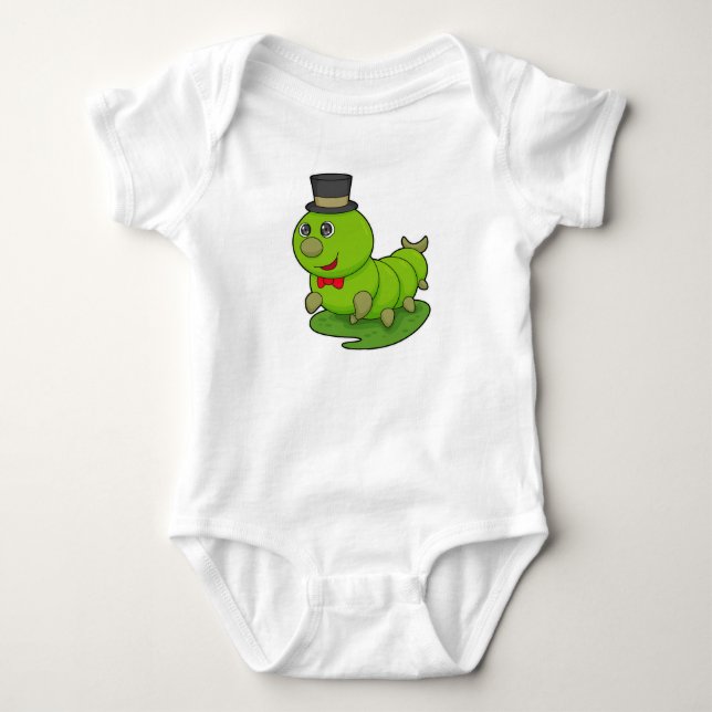 Caterpillar som gentleman med cylinder t shirt (Framsida)