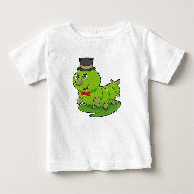 Caterpillar som gentleman med cylinder t shirt (Framsida)