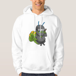 Caterpillar som ninja med svärd hoodie