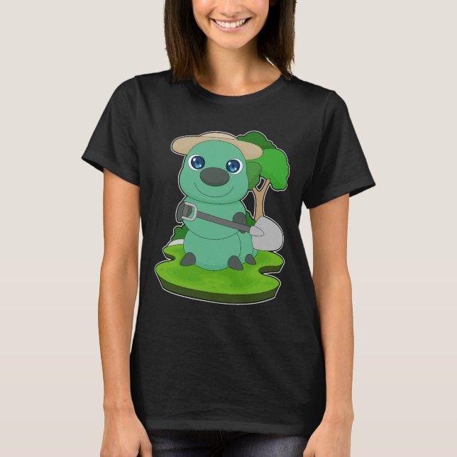 Caterpillar Trädgårdsmaskin Trädgård T Shirt (Framsida)