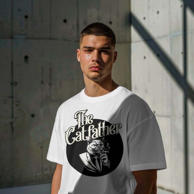 Catfather-Funny Cat Pun för Djurälskare T Shirt (Skapare uppladdad)