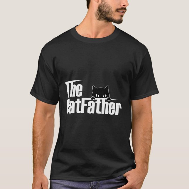 Catfather Funny Cute Cat Far T Shirt (Framsida)