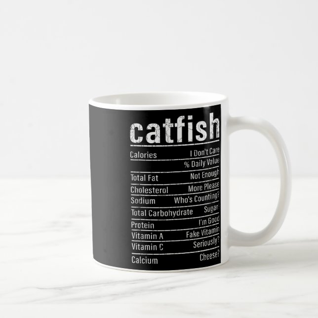 Catfish Facts Funny Fishing Älskare Catfish Graph Kaffemugg (Höger)