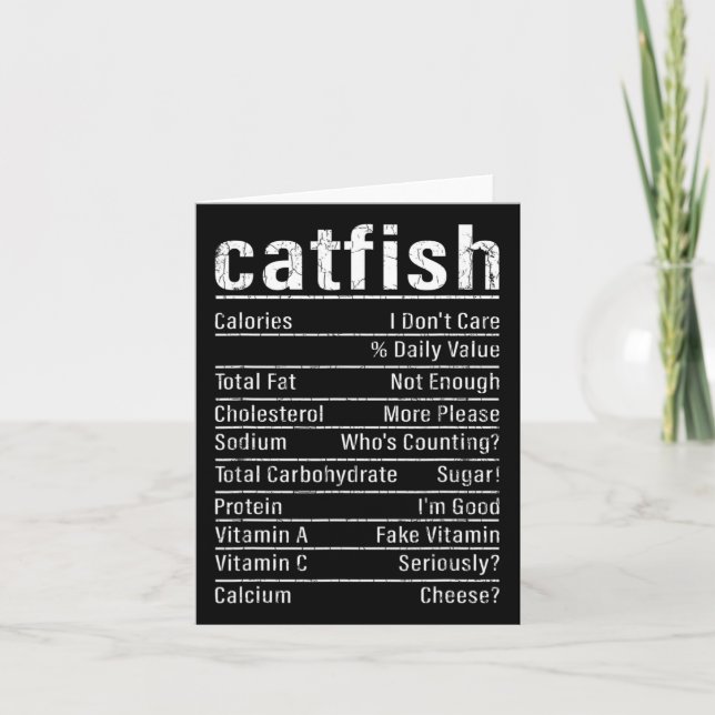Catfish Facts Funny Fishing Älskare Catfish Graph Kort (Framsida)