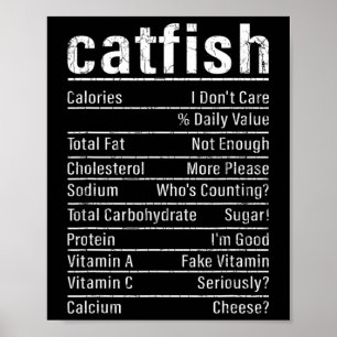 Catfish Facts Funny Fishing Älskare Catfish Graph Poster