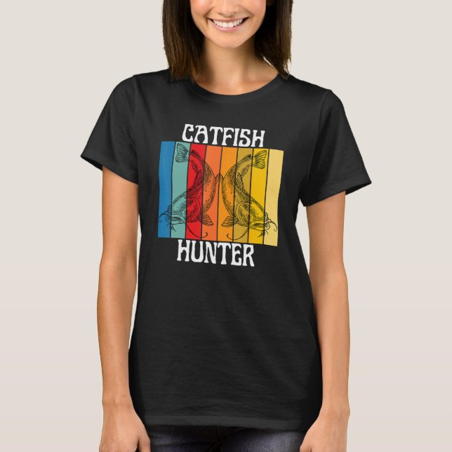 Catfish Hunter Fishman Man Woman Children T Shirt (Framsida)