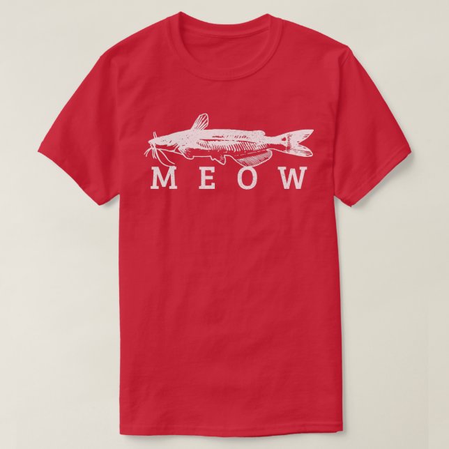 Catfish Meow Funny CatFisherman Gi T Shirt (Design framsida)
