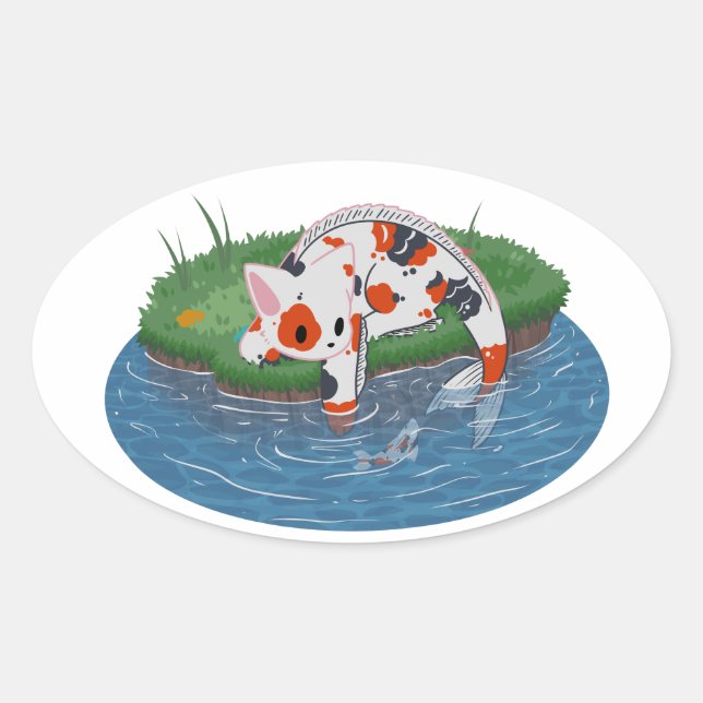 catfish ovalt klistermärke (Framsida)