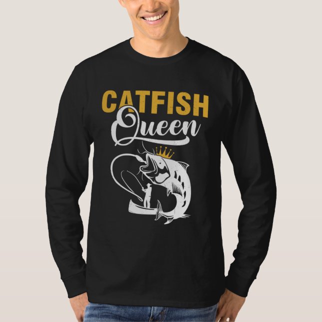 Catfish Queen  Fishing Catfishing Girls Women T Shirt (Framsida)