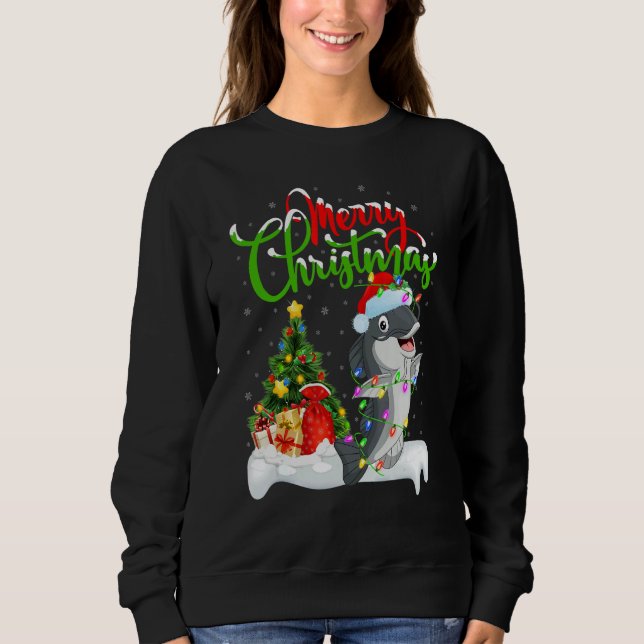 Catfish   Xmas Decorations Santa Catfish Christmas T Shirt (Framsida)