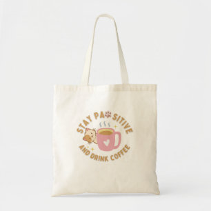 Catful Coffee Vibes - Håll dig kvar i AWsitive Art Tygkasse