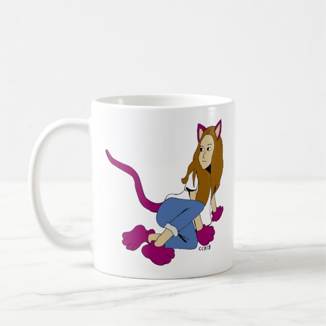 catgirl kaffemugg (Vänster)