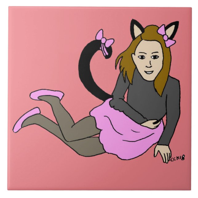 catgirl kakelplatta (Framsidan)