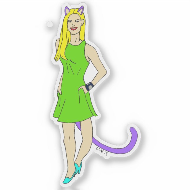 catgirl klistermärken (Framsida)