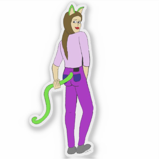 catgirl klistermärken (Framsida)