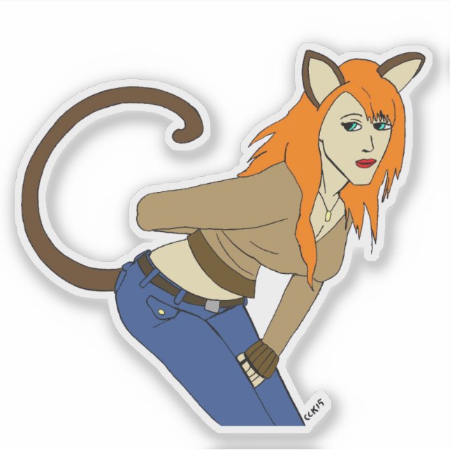catgirl klistermärken (Framsida)