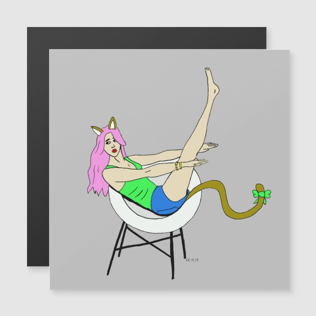 catgirl magnet (Fram/baksida)