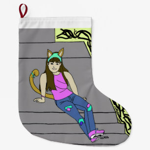 catgirl stor julstrumpa