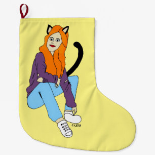 catgirl stor julstrumpa
