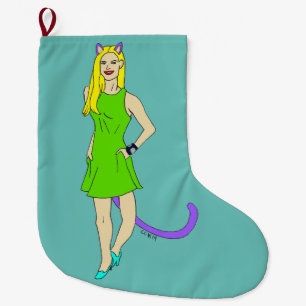 catgirl stor julstrumpa