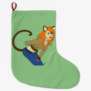 catgirl stor julstrumpa