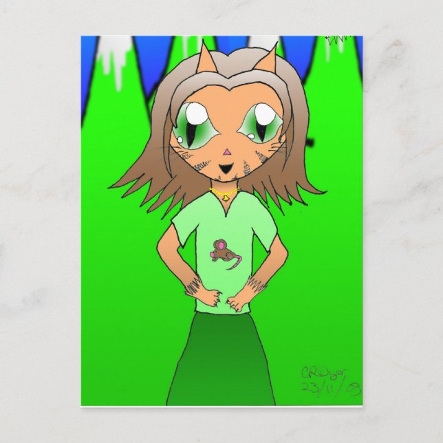 CatGirl Vykort (Framsida)