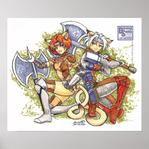 Catgirls w/Axes affisch