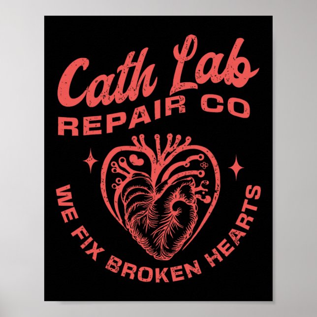 Cath Lab Reparation Co Rolig Alla Hjärtans Dag Cat Poster (Framsidan)